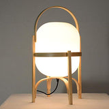 Lampe De Chevet Bambou Bois Respectueuse l'environnement,Abat Jour Verre Bambou Recouvert d'un Corps en Verre Décoratif Lampe De Table,Salon Salle À Manger Lumière De Nuit
