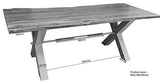 Table à manger 240x100cm - Bois massif d'acacia laqué (Bois naturel/Anthracite) - IRON LABEL #128