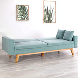 Don Descanso - Canapé Convertible clic clac 3 Places Convertible lit 3 Places Reine. Dimension canapé : 201x73x79 cm | Dimension lit : 201x99x42 cm [Comprend 2 Coussins] | Vert