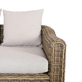 Strandgut07 - Canapé 3 places en polyrattan avec coussins, 90 x 201 x 75 cm