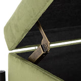 Lolahome Banc coffre en velours et métal vert de 83 x 40 x 43 cm