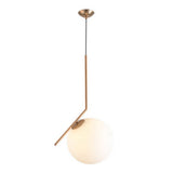 MZStech Moderne Mode Suspension Lampe Fer Verre LED Luminaire Suspension Boule Verre Vec Du Métal Doré (30CM)