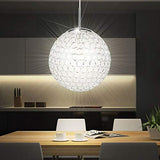 Suspension chrome, cristaux plastiques clairs, D:300, H:1550, excl. 1xE27 60W 230V, 0x 0W 0V
