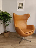 Volero', Fauteuil Egg Suspendu, Chaise Egg, modèle Afrodite Recouvert d'Eco-Cuir Marron.