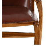 DENZZO - Fauteuil Confort Cuir Cognac et Bois