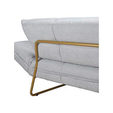 Tousmesmeubles Canapé méridienne Convertible Gris Clair/Or - PUNAUIA - L 177/235 x l 85 x H 85 - Neuf