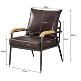 CLIPOP Fauteuil rétro Moderne avec Cadre en métal et Coussin en Cuir synthétique pour Salon, Chambre à Coucher, Salon (Marron foncé)