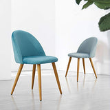 OFCASA 4 x Moderne Chaises de Salle à Manger Velours Bleu Tissu Chaise de Cuisine Rembourrée avec Pieds en Métal Chaises de Salon Meubles