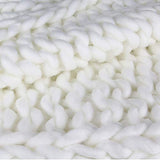 THE HOME DECO FACTORY TX8072 Plaid Couverture Polaire Grosse Maille Chunky Ecru, Acrylique, Taille Unique
