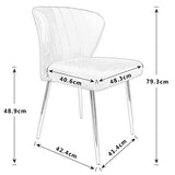 chaises de Salle à Manger Modernes en Velours - avec Pieds en métal doré - pour Salle à Manger, Cuisine, Le Salon (Lot de 2, Orange)