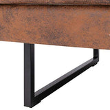 vidaXL Canapé d'angle Sofa de Salon Canapé de Bureau Sofa de Salle de Séjour Meuble de Maison Intérieur Confortable Similicuir Daim Marron