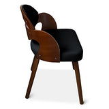 Menzzo Estel Chaises, P.U, Bois/Noir, 50,5