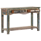 Tidyard Table Console | Table d’entrée Industriel 120x40x75 cm en Bois Solide de Récupération