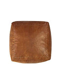 Pouf Carré en Cuir Véritable Fait Main - Vendu Rembourré - Coussin de Sol, Ottoman … (Cognac)