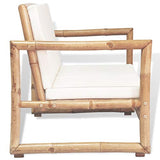 FAMIROSA Canapé de Jardin à 2 Places avec Coussins Bambou