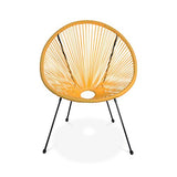 Alice's Garden - Fauteuil Acapulco Forme d'oeuf - Jaune - Fauteuil 4 Pieds Design rétro. Cordage Plastique. intérieur/extérieur