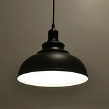 2 pack Suspension Vintage Lustre Abat-jour Noir, Industriel Luminaire en Métal 29cm E27 éclairage Lampe de Plafond