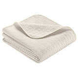 IBENA Nancy Plaid Jete de lit 280x250 cm - Motif Moderne, Lavable en Machine, Couvre lit uni Beige, Motif torsadé