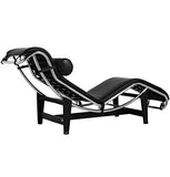 Urban Furnishing LC4 Chaise longue style Le Corbusier Cuir Aniline Noir