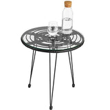 TecTake 800802 Salon de Jardin en Rotin 2 Personnes Résine Tressée Ensemble Table et Chaises Coussins d´Assise Amovibles – Diverses Couleurs (Noir)