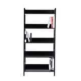 Homcom Étagère bibliothèque Style Industriel incliné 5 Niveaux 70L x 35l x 150H cm Noir