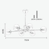 Sputnik Lustre 6 lumières Plafonnier Nordique Creative E27 Éclairage Pendant Globe En Verre Pendant La Lampe pour Chambre Salon Salle À Manger Doré 6 Lumières