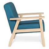 IDMarket - Fauteuil scandinave Anders en Tissu Bleu Canard