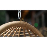 CONCEPT USINE - Fauteuil Suspendu Beige en Résine Tressée Façon Rotin Design Auroa - Structure en Acier - Coussin Déhoussable - Revêtement en Poudre - Hamac Assis - Waterproof, Résistant