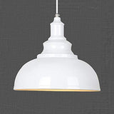 PETITES ECREVISSES Vintage Suspension Luminaire Industrielle E27 Ø29cm,Rétro Métal Lustre Abat-jour Lampe Plafonnier Eclairage Installation (Blanc)