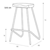 Tabourets de Bar Hauts Chaises de Bar Petit déjeuner de tabouret de bar en bois massif d'art de fer industriel de cuisine cuisine bistrot café chaise de siège rustique vintage, 46 * 46 * 74cm Tabouret