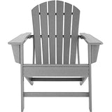 TecTake 800814 Chaise de Jardin Extérieur Design Adirondack Forme Ergonomique Résistant aux Intempéries Charge Max. 120 Kg – Diverses Couleurs (Gris)