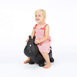 Tootiny Vache sauteuse, Jouet Gonflable en Caoutchouc de Haute qualité avec Pompe, pour Enfants à partir du 12 Mois de Vie,6 Couleurs Pastel (Black )