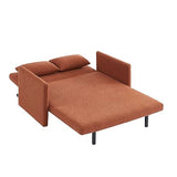 BAÏTA Canapé Droit Jade Convertible Tissu Bouclette Terracotta 2 Places