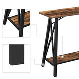 Table de Console, Console Meubles Rustique pour Salon,Table de Cocktail avec Structure en métal, 2 Niveaux,120 * 40 * 75CM