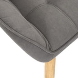 HOME DECO FACTORY HD7152 Assise Siege Fauteuil Salon Salle à Manger Pieds Contrastant, Gris Fonce-Bois, 74x75x70cm
