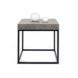 Petra, Table d'appoint ou Table Basse : Le béton et l'acier, sans Le béton - Designer : INÊS MARTINHO - 120 x 75 x 35 cm - Aspect béton Mat, Lisse au Toucher, piétement métal Noir