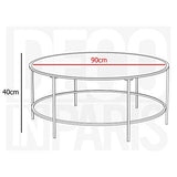 DecoInParis Table Basse en Verre Noir et métal THESSA