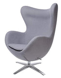 furnigo | Fauteuil design en forme d'œuf, reproduction, intemporel, de nombreuses couleurs, tissu en laine (gris).