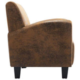 Festnight Chaise Fauteuil Bureau Fauteuil de Salon Similicuir Daim Marron