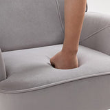 SEPNINE Fauteuil de Salon Moderne en Velours - pour Salon et Chambre à Coucher - Jusqu'à 135 kg (Gris)