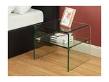 Vente-unique - Table de Chevet STILEOS - 1 Niche - Verre trempé