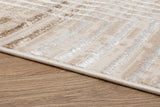 TAPISO Crystal Tapis Poils Courts Moderne Rouge Blanc Beige Motif Lignes Effet 3D Brillant Doux Tapis Salon Chambre Adulte Salle à Manger Oeko-TEX 160 x 220 cm