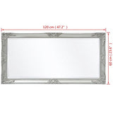 Tidyard Miroir Mural Magnifique pour Salle de Bain/Dressing Style Baroque Argenté 120 x 60 cm