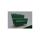 E-MEUBLES Canapé Salon Relax Noveau scandinave Design 2 Places Pieds en Bois SILABELLA (Vert)