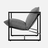 ZINUS Aidan Fauteuil d’exception style suspendu,Fauteuil avec structure en métal et coussins remplis de flocons de mousse, Montage facile sans outils,Fauteuil livré dans une boîte compacte, Gris clair