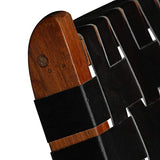 Festnight Chaises de Jardin en Bois Pliantes Chaise de Relaxation Pliable d'Extérieur en Cuir 59x72x79 cm Bandes Noir