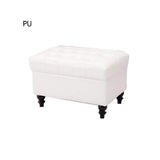 Sunny Banc Ottoman rectangulaire capitonné en Tissu avec Coussin capitonné et Repose-Pieds