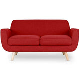 Canapé scandinave 2 Places Danube Tissu Rouge