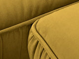 MICADONI - Canapé d'angle Gauche Jardanite - Pieds Métal Argenté - 5 Places - Velours - Jaune