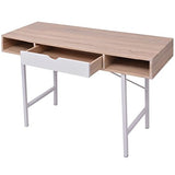 Daonanba Tableau d'étude Pratique Poste de Travail Informatique avec 1 tiroir chêne et Blanc